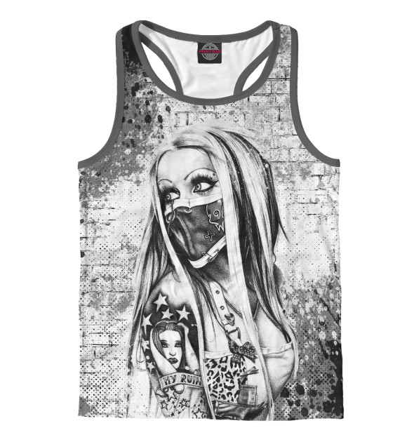 Мужская майка-борцовка с изображением Классная девушка цвета Белый