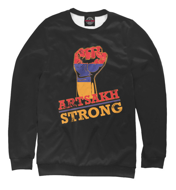 Женский свитшот с изображением Artsakh Strong цвета Белый