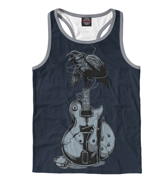 Мужская майка-борцовка с изображением Гитара цвета Белый