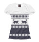 Женская футболка Зимний свитер с котиками