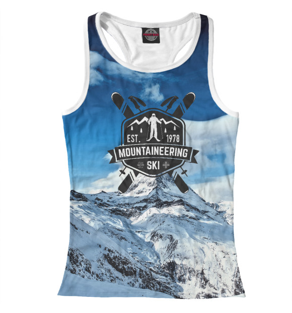Женская майка-борцовка с изображением SKI mountain цвета Белый