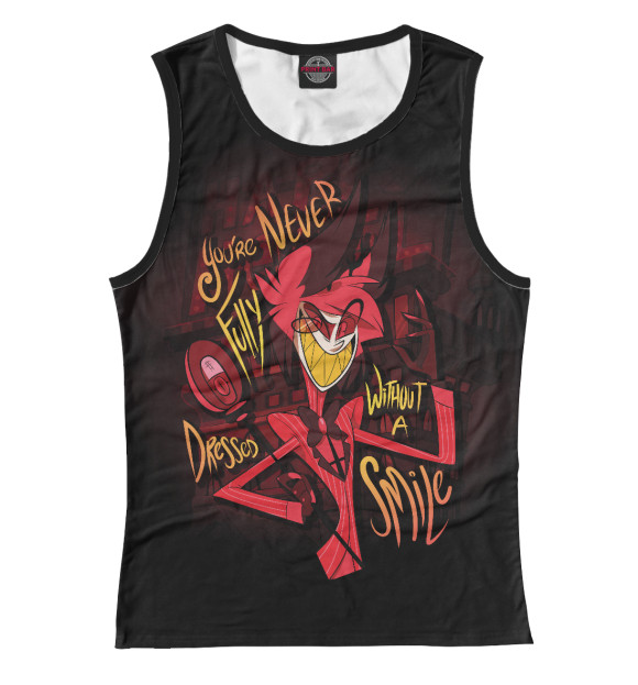 Женская майка с изображением Отель Хазбин цвета Белый