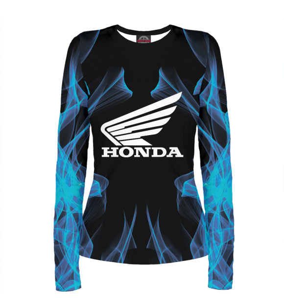 Женский лонгслив с изображением Honda цвета Белый