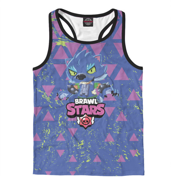 Мужская майка-борцовка с изображением Brawl Stars цвета Белый