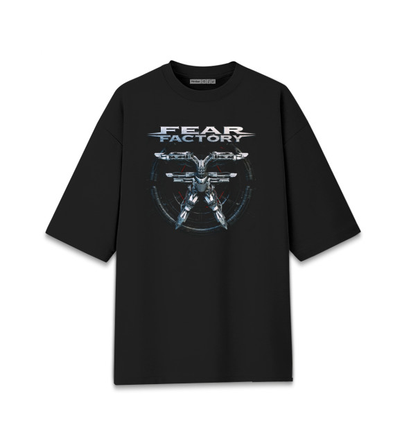 Мужская футболка оверсайз с изображением Fear factory цвета Черный