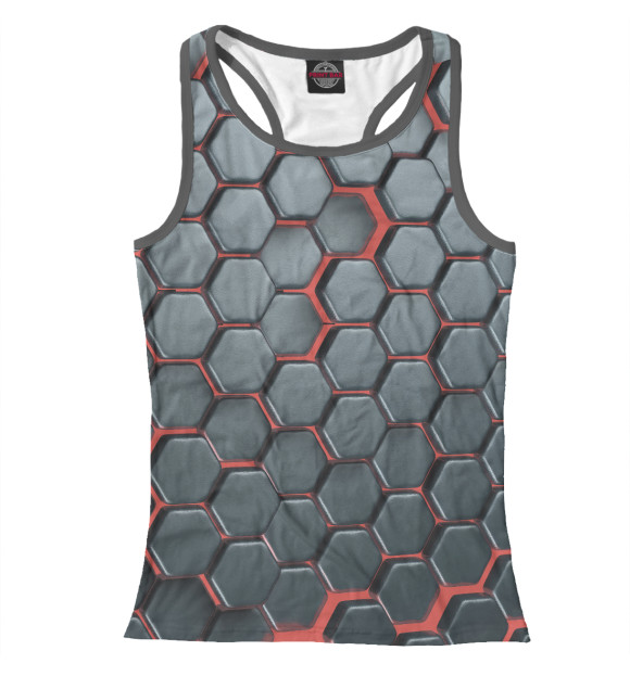 Женская майка-борцовка с изображением 3D соты цвета Белый