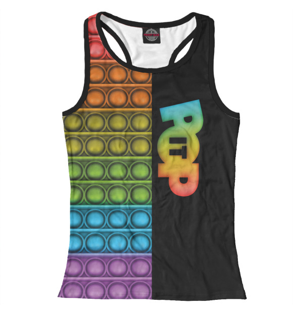 Женская майка-борцовка с изображением Pop it антистресс цвета Белый