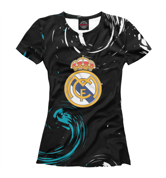 Женская футболка с изображением Real Madrid цвета Белый