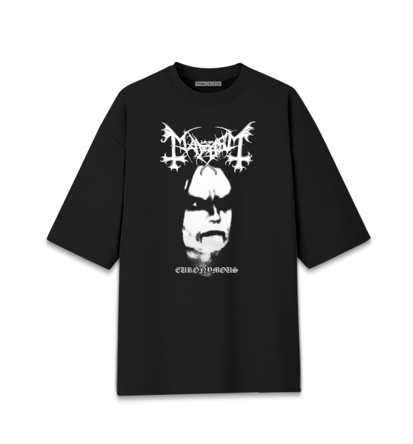 Мужская футболка оверсайз с изображением Mayhem цвета Черный