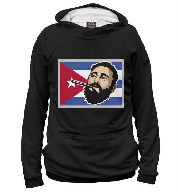 Мужское худи с изображением Fidel цвета Белый