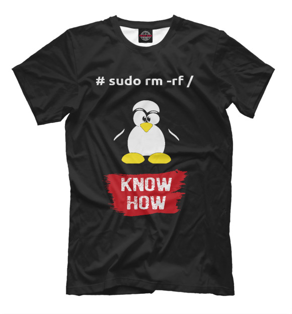 Футболка для мальчиков с изображением Linux – Know How цвета Черный