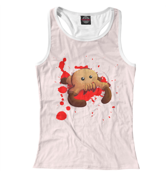 Женская майка-борцовка с изображением Cute headcrab цвета Белый