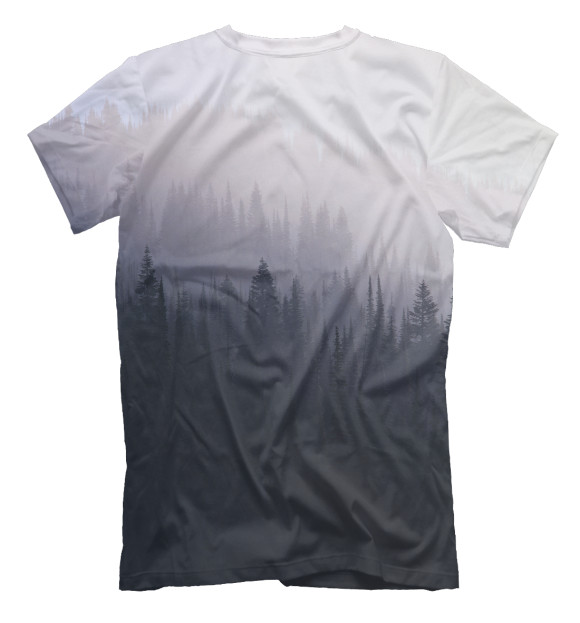 Мужская футболка с изображением Тёмный лес цвета Белый
