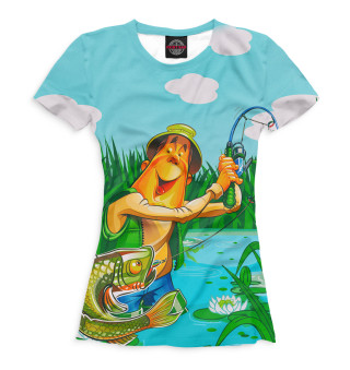 Женская футболка Рыбалка