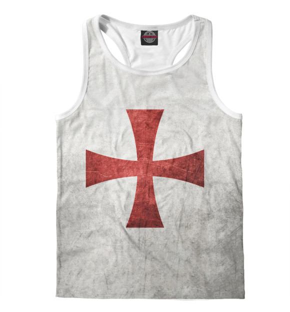 Мужская майка-борцовка с изображением Тамплиеры цвета Белый