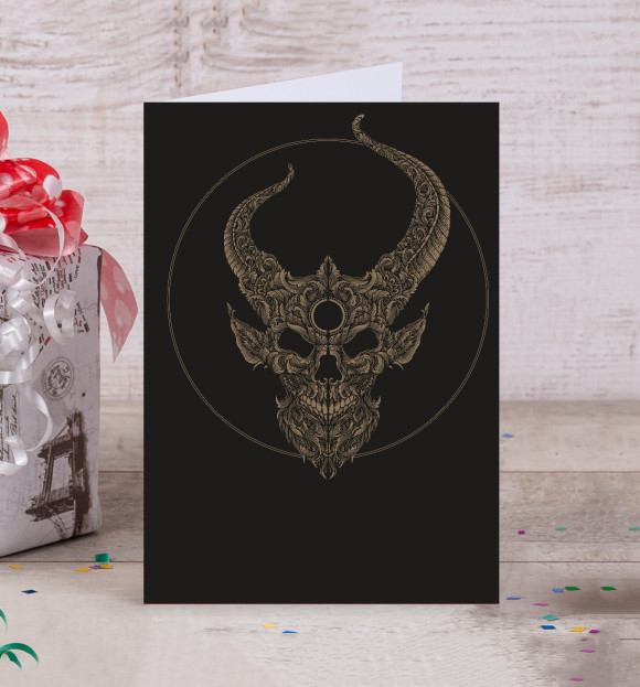 Открытка с изображением Demon Hunter Logo цвета Белый