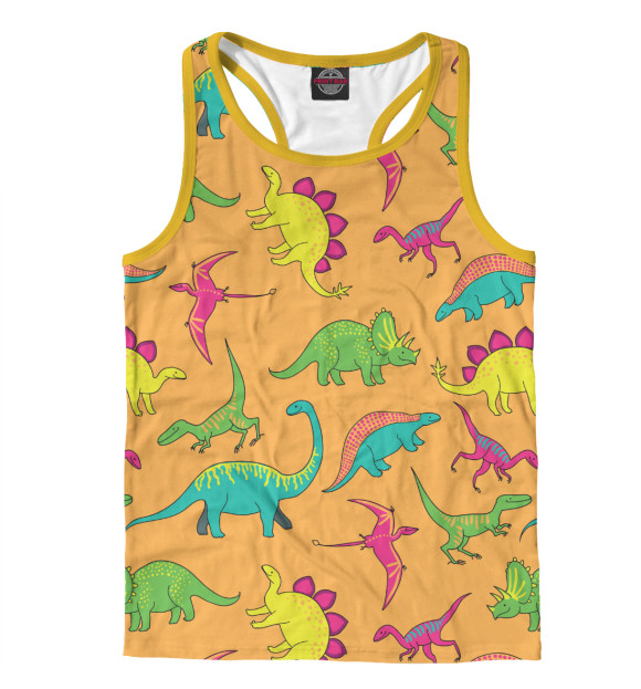 Мужская майка-борцовка с притом Dinoland цвета Белый Мужская майка-борцовка с изображением Dinoland цвета Белый