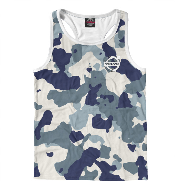 Мужская майка-борцовка с изображением Volvo цвета Белый