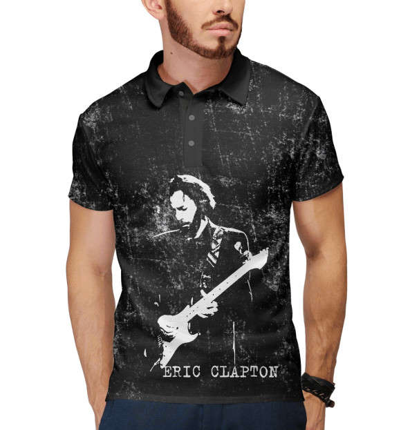 Мужское поло с изображением Eric Clapton цвета Белый