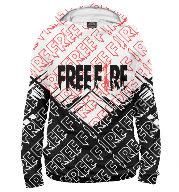 Мужское худи с изображением Garena Free Fire цвета Белый