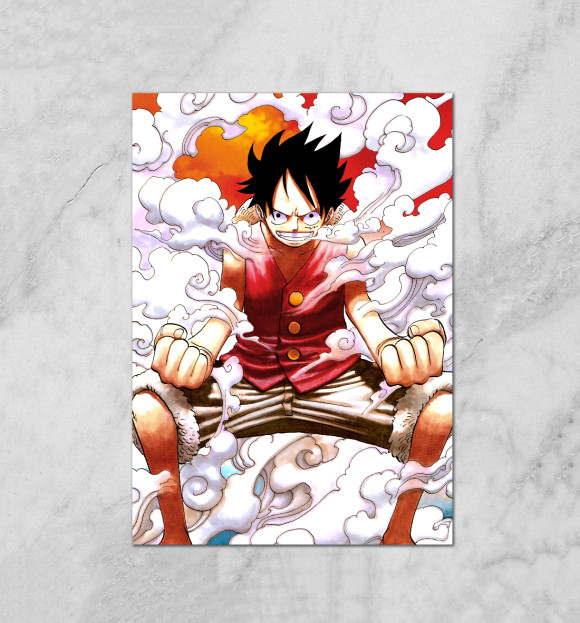 Плакат с изображением One Piece цвета Белый