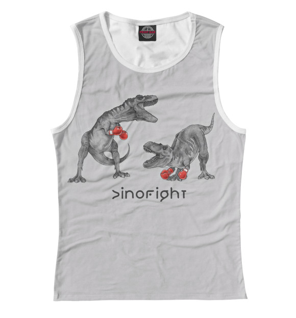 Майка для девочки с изображением Dinofight цвета Белый