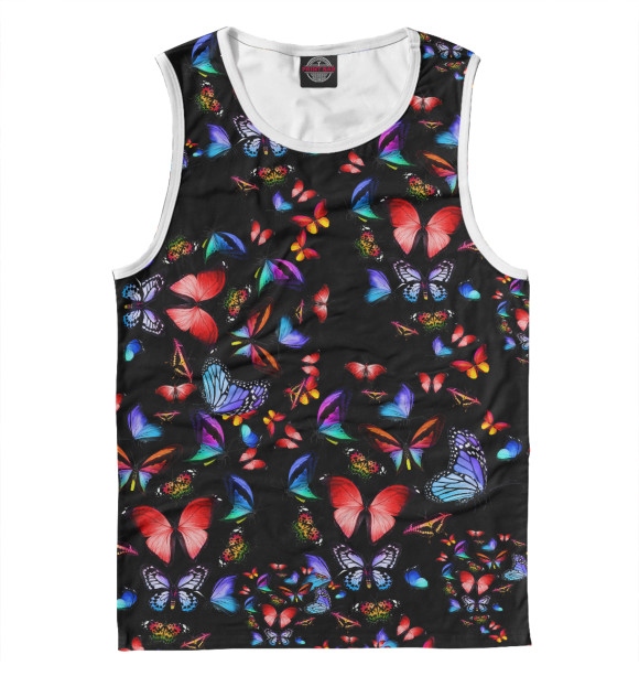 Мужская майка с притом Butterfly цвета Белый Мужская майка с изображением Butterfly цвета Белый
