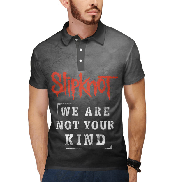 Мужское поло с изображением Slipknot - we are not your kind цвета Белый