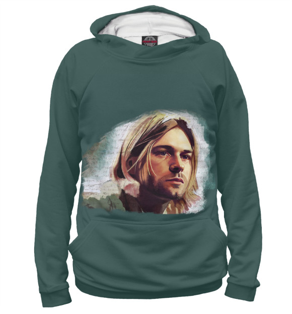 Женское худи с изображением Kurt Cobain цвета Белый