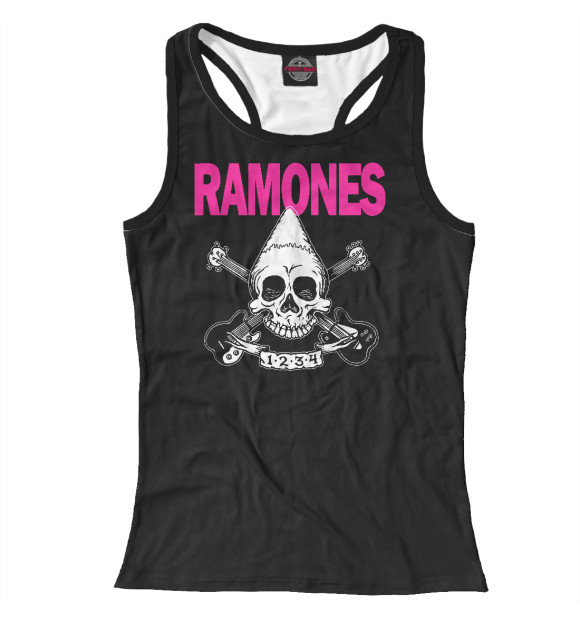 Женская майка-борцовка с изображением Ramones цвета Белый