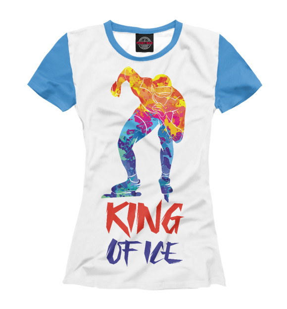 Женская футболка с изображением Король льда цвета Белый