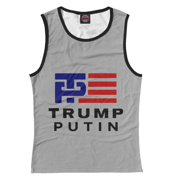 Женская майка с изображением Trump - Putin цвета Белый