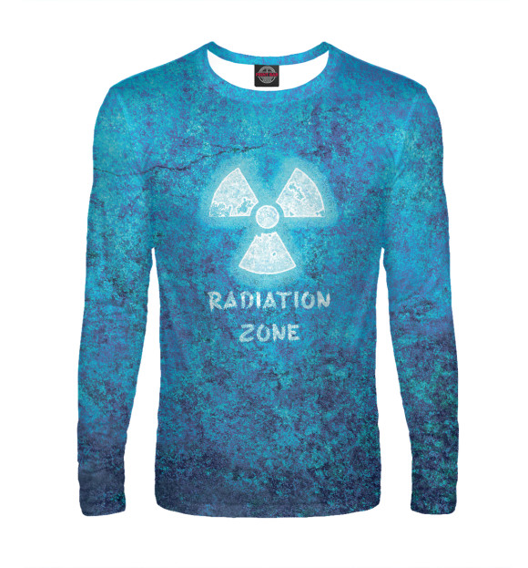 Мужской лонгслив с изображением Radiation Zone цвета Белый