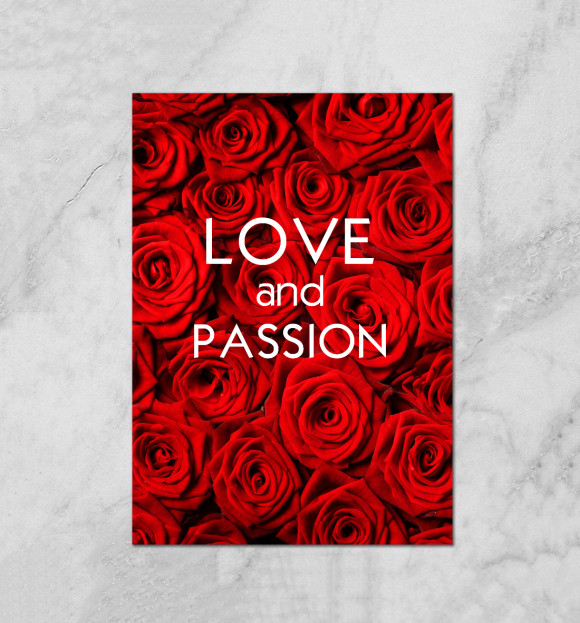 Плакат с изображением Love & Passion цвета Белый