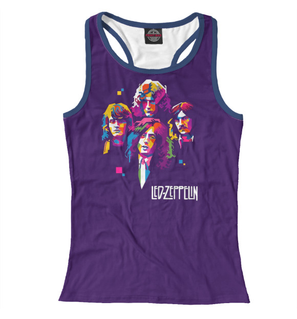 Женская майка-борцовка с изображением Led Zeppelin цвета Белый