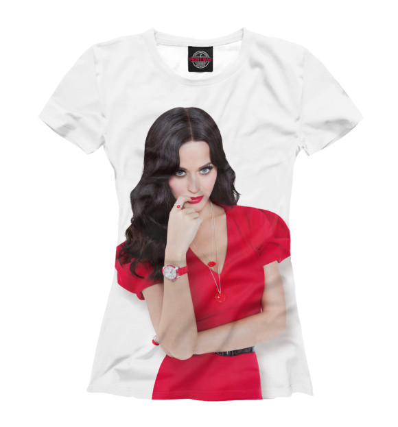 Женская футболка с изображением Katy Perry цвета Белый