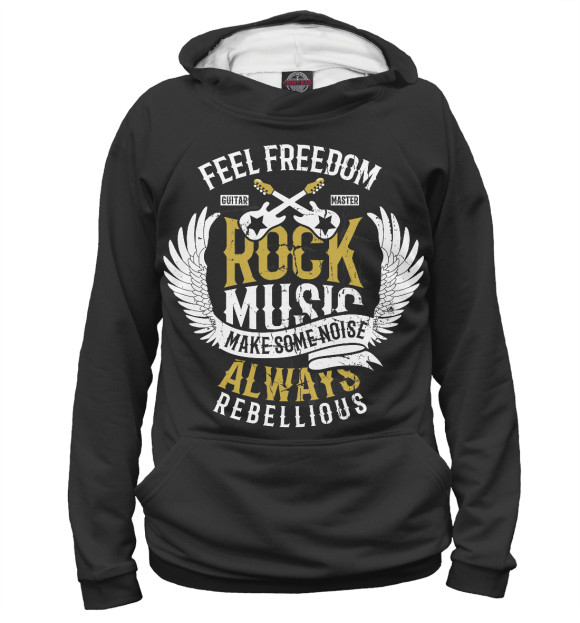 Женское худи с изображением Rock Music цвета Белый