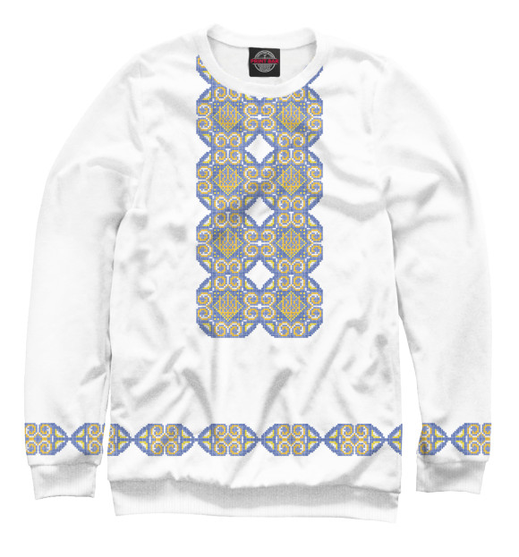 Свитшот для девочек с изображением Вышивка цвета Белый