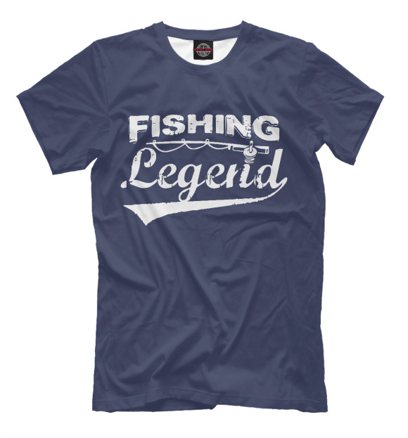 Мужская футболка с изображением Fishing legend цвета Белый