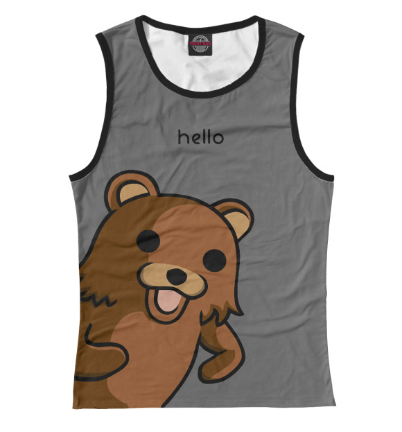 Майка для девочки с изображением PedoBear цвета Белый