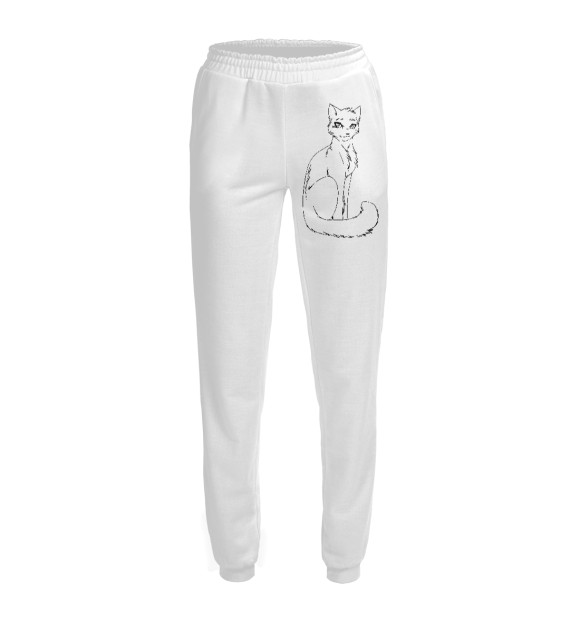 Женские спортивные штаны с изображением White цвета Белый