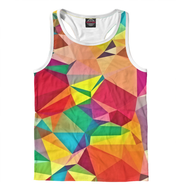 Мужская майка-борцовка с изображением Цветная абстракция цвета Белый