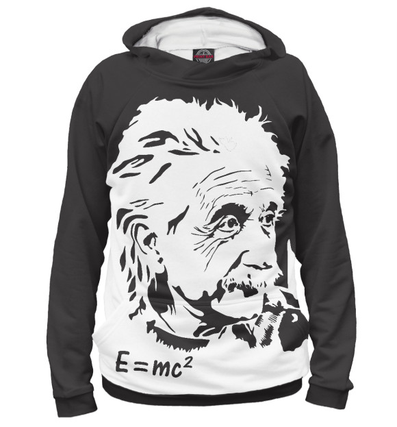 Худи для мальчика с изображением Альберт Эйнштейн / Albert Einstein цвета Белый