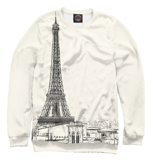 Свитшот для мальчиков с изображением Париж цвета Белый