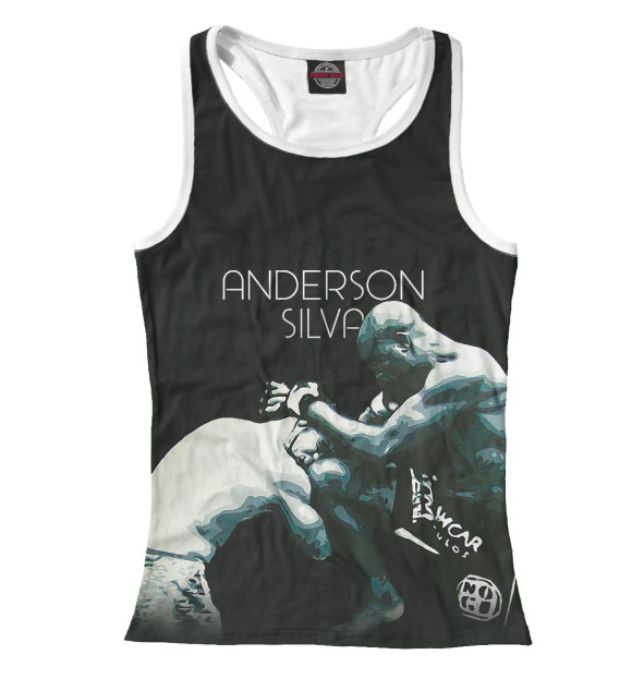 Женская майка-борцовка с изображением Anderson Silva - Knee Kick цвета Белый