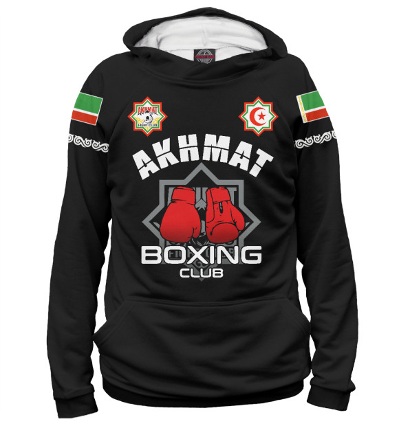 Мужское худи с изображением Akhmat Boxing Club цвета Белый