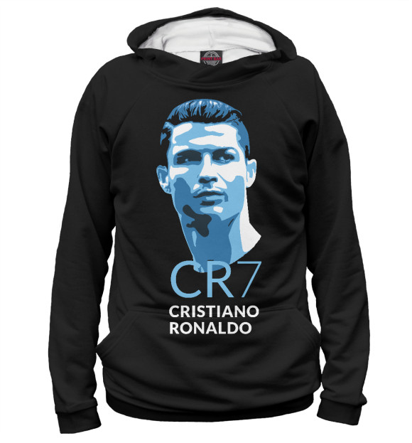 Мужское худи с изображением Cristiano Ronaldo цвета Белый