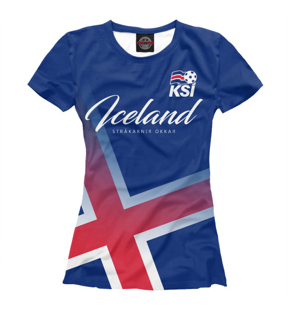 Женская футболка с изображением Исландия цвета Белый