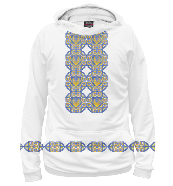 Женское худи с изображением Вышивка цвета Белый