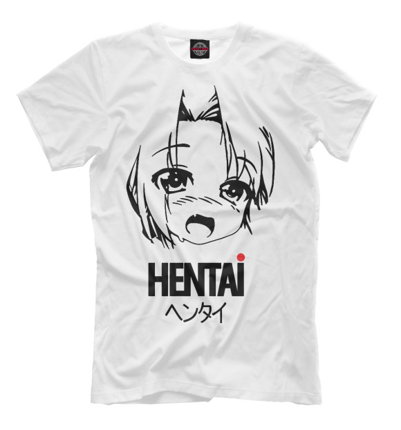 Мужская футболка с изображением Hentai цвета Белый